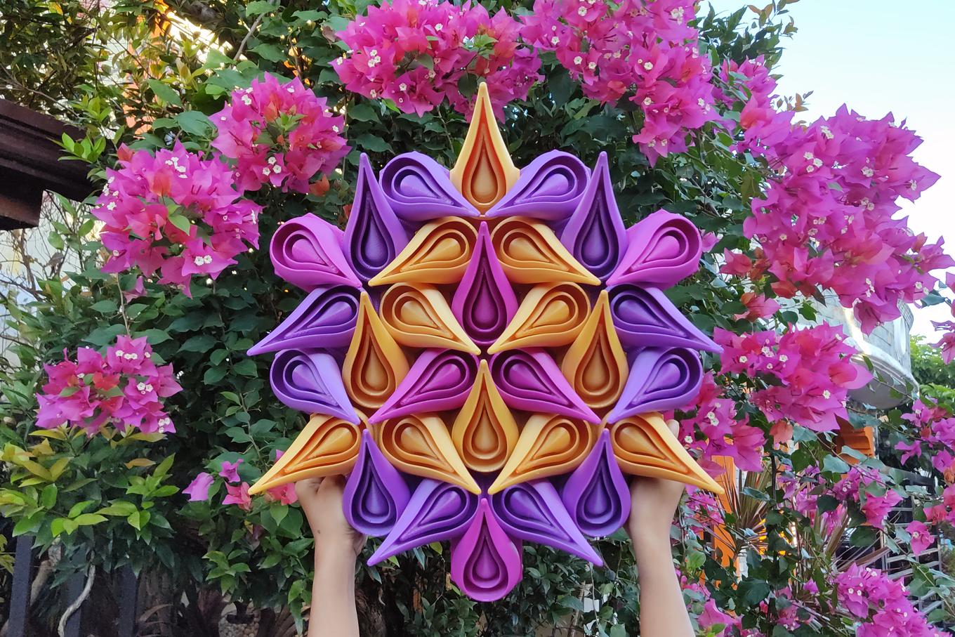 Royal Mandala | Herschel Shapiro | Abstract Purple Gold Wall Sculpture