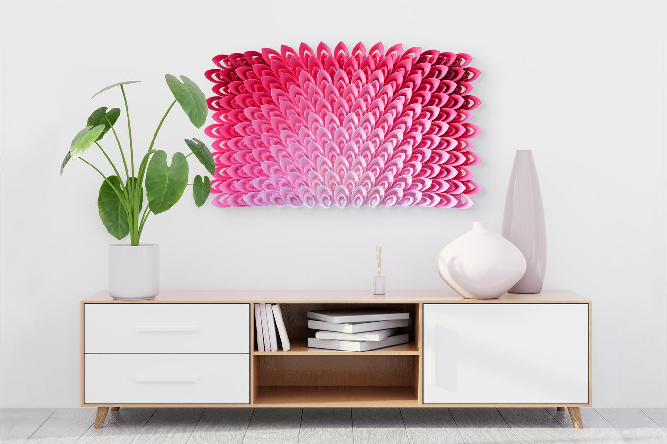 Flourshing Lotus | Herschel Shapiro | Modern Dimensional 3D Wall Art Mosaic 
