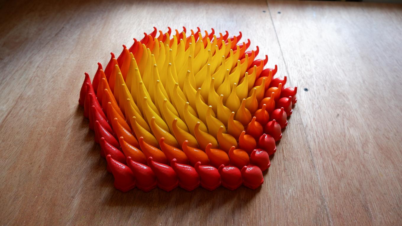 Fiery Sprouts | Herschel Shapiro | Hexagon 3D Wall Art