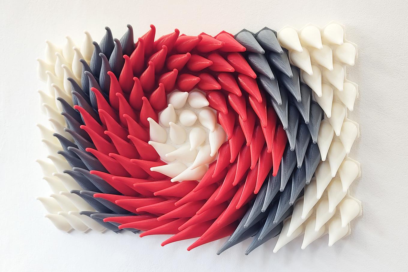 Twisted Tentacles | Herschel Shapiro | Abstract Red Gray 3D Wall Art