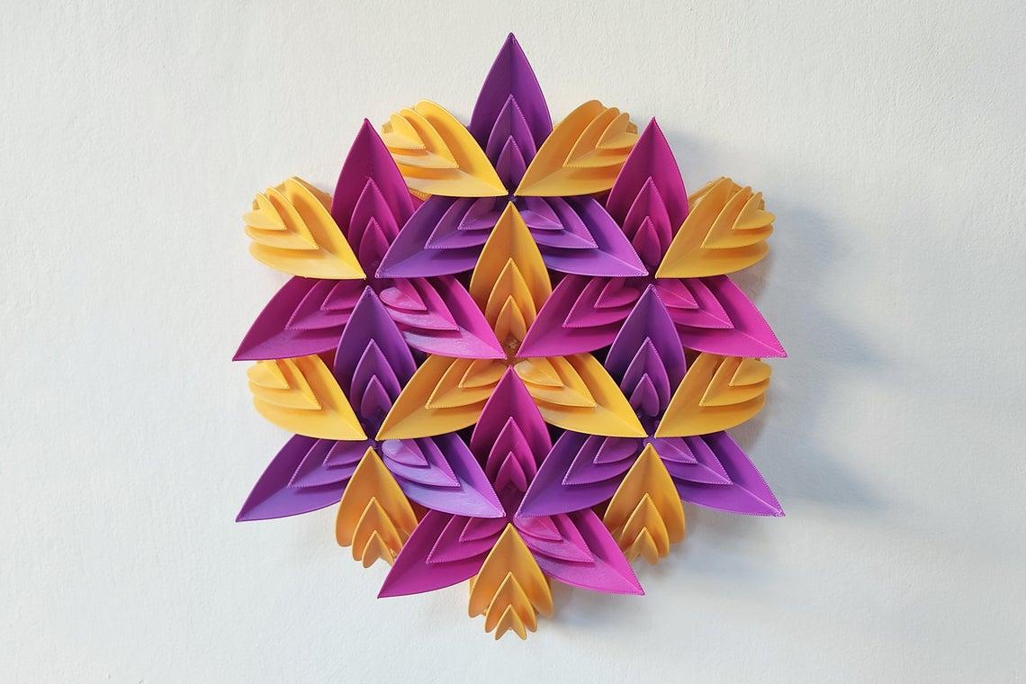 Fractal Mandala | Herschel Shapiro | Purple Gold Sacred Geometry Flower