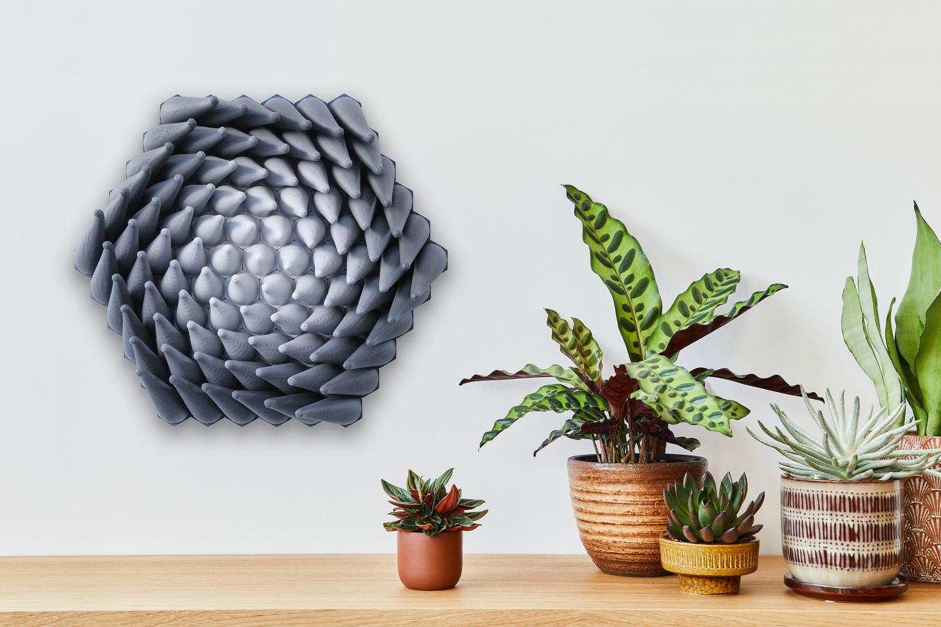 Vortex Sprouts | Herschel Shapiro | Modern Dimensional 3D Wall Art Mosaic 