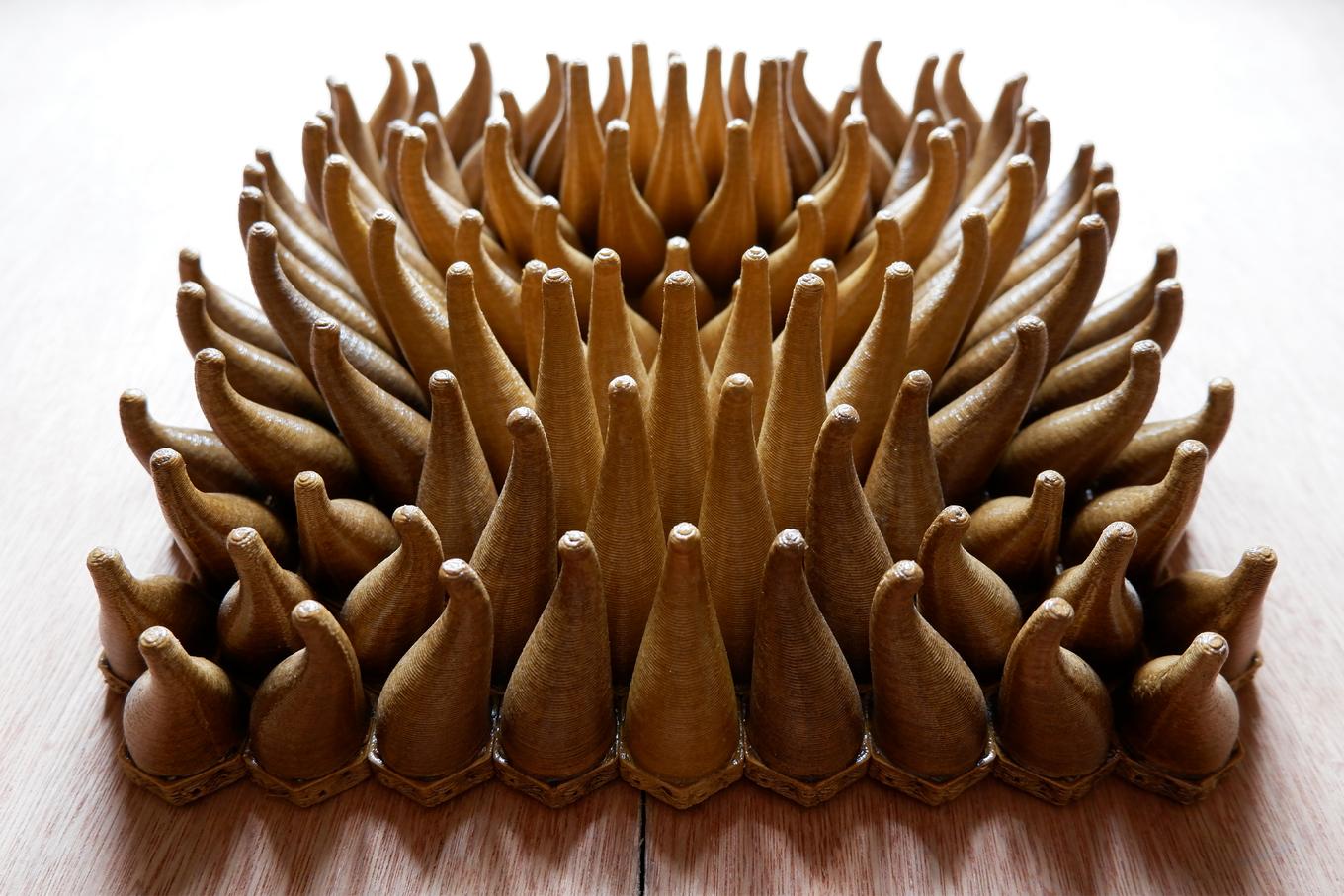Swirly Sprouts | Herschel Shapiro | Abstract Wooden Wall Sculpture