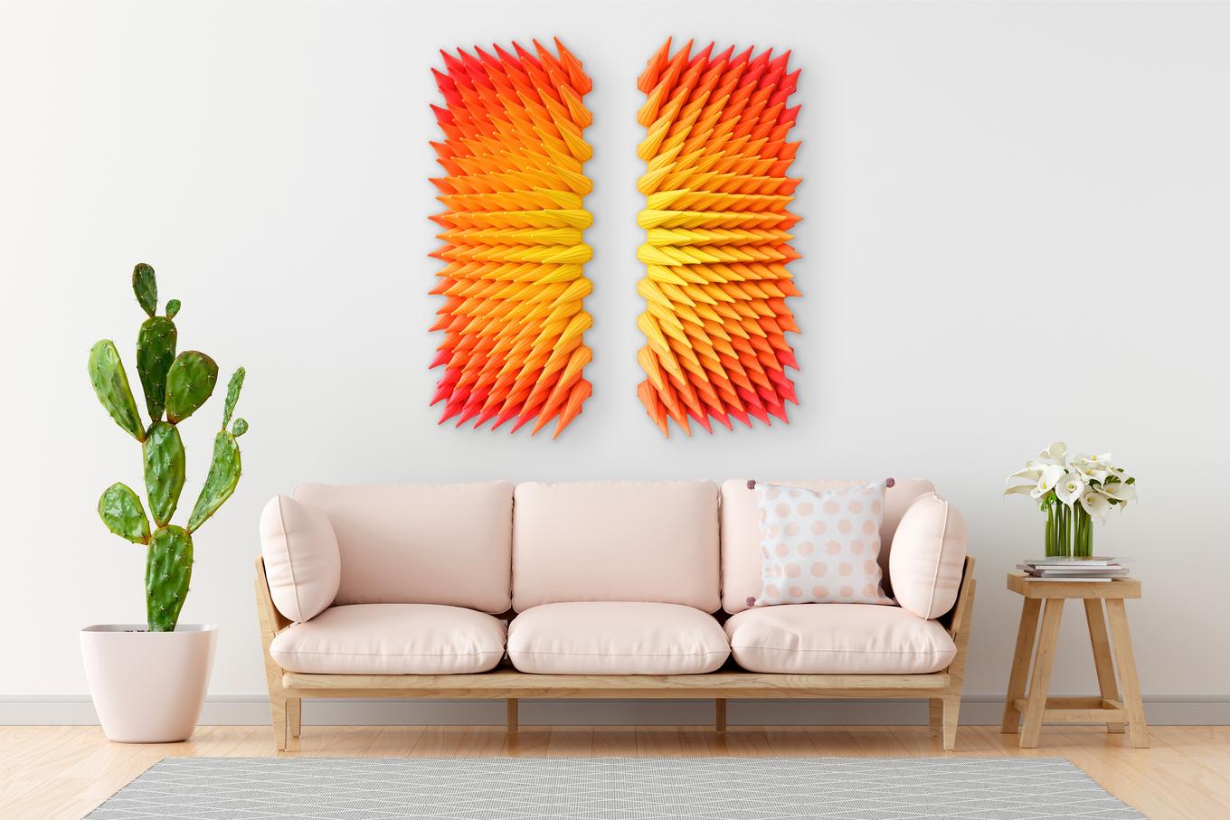 Sun Burst | Herschel Shapiro | Modern Dimensional 3D Wall Art Mosaic 