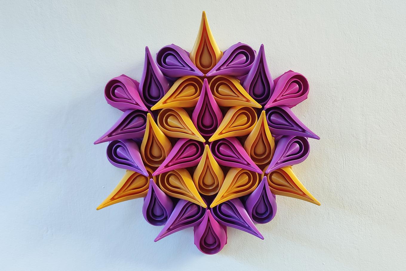 Royal Mandala | Herschel Shapiro | Abstract Purple Gold Wall Sculpture